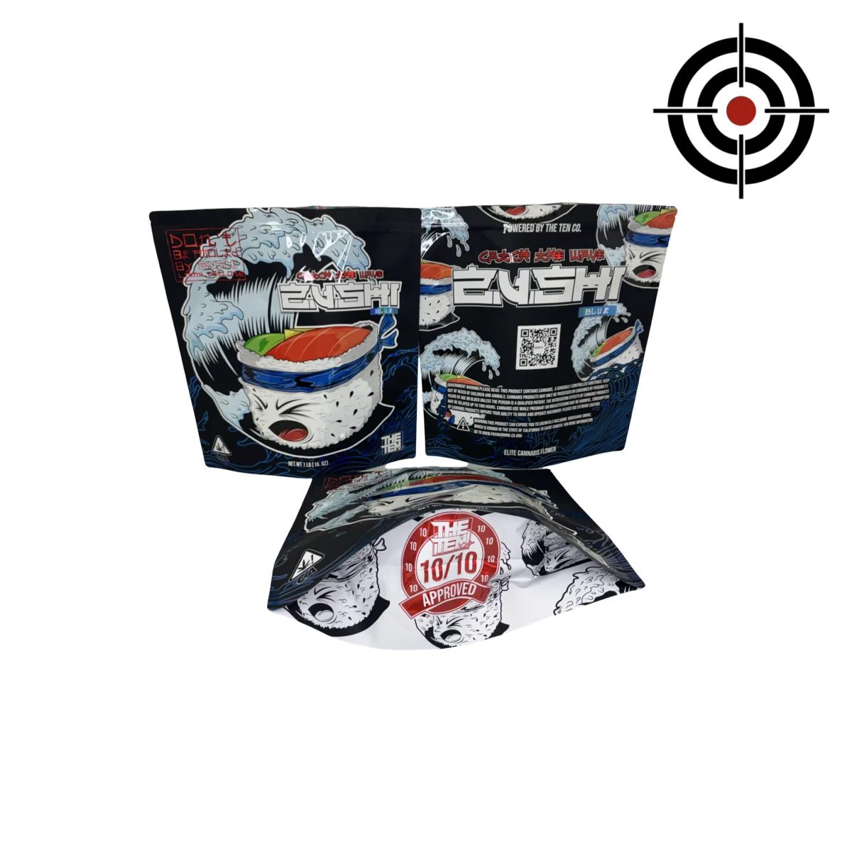 Blue Zushi Mylar Bags 1 lb (Pound) The Ten Co Blue Zushi Mylar Bags 1 lb (Pound) The Ten Co