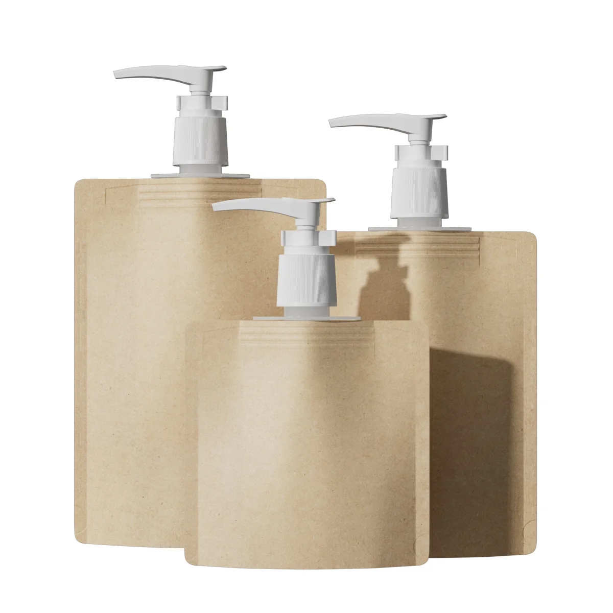 Brown Kraft Stand-Up Pouch with Pump Dispenser Brown Kraft Stand-Up Pouch with Pump Dispenser