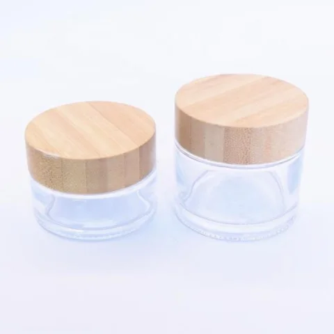 Child-Resistant Glass Storage Jar with Wooden Lid