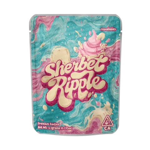 Sherbet Ripple Mylar Pouches Pre-Labeled