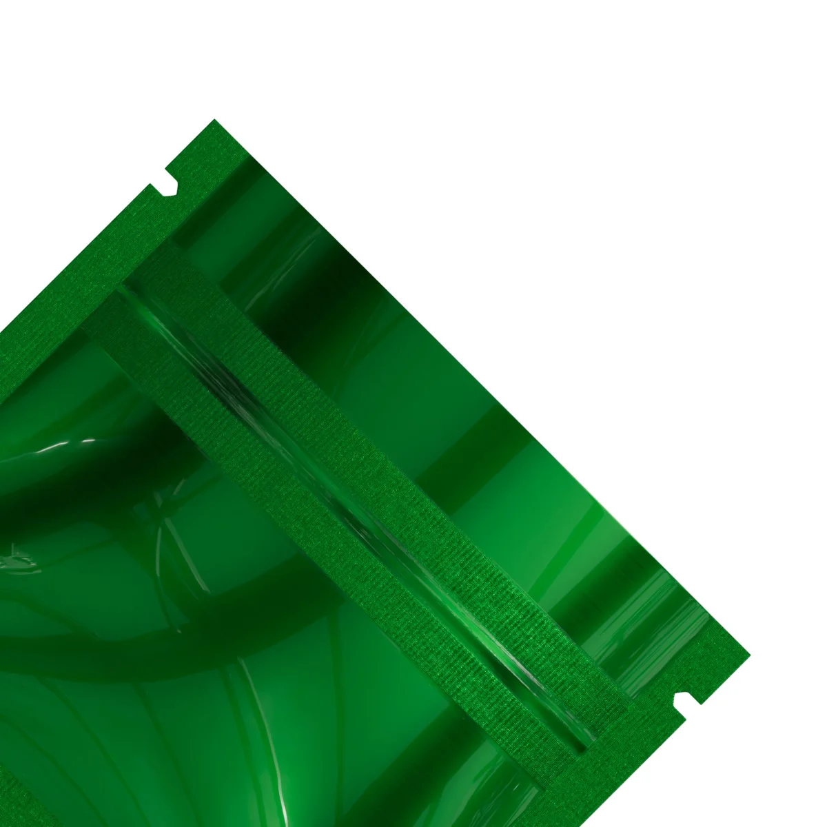 Glossy Forest Green Mini Mylar Flat Zipper Bag Glossy Forest Green Mini Mylar Flat Zipper Bag