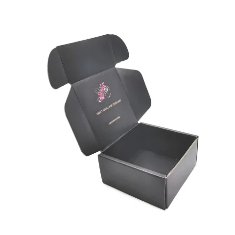 Custom Black E-Flute Corrugated Shoe Box