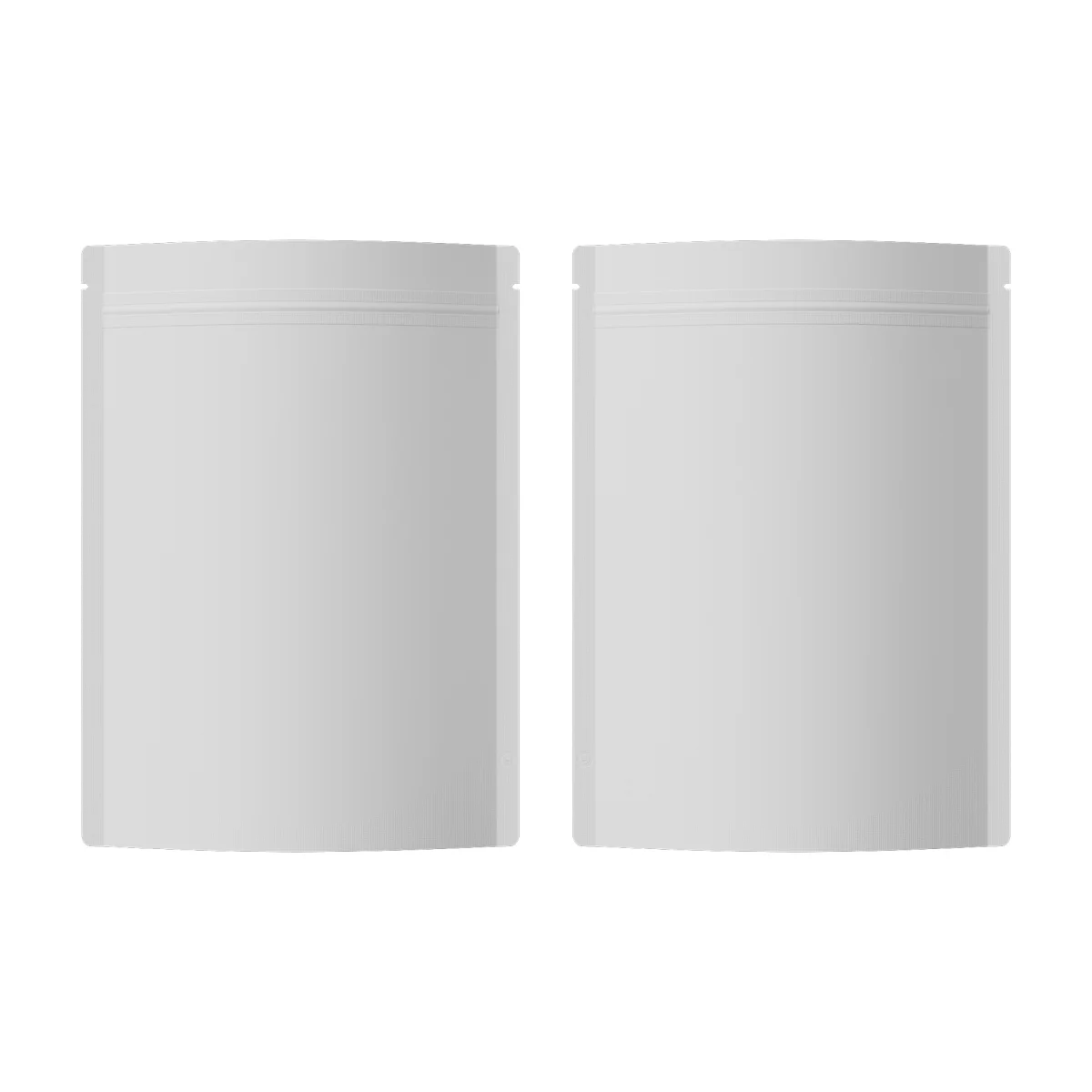 Matte Winter White Mylar Stand-Up Bag with Rounded Corners Matte Winter White Mylar Stand-Up Bag with Rounded Corners