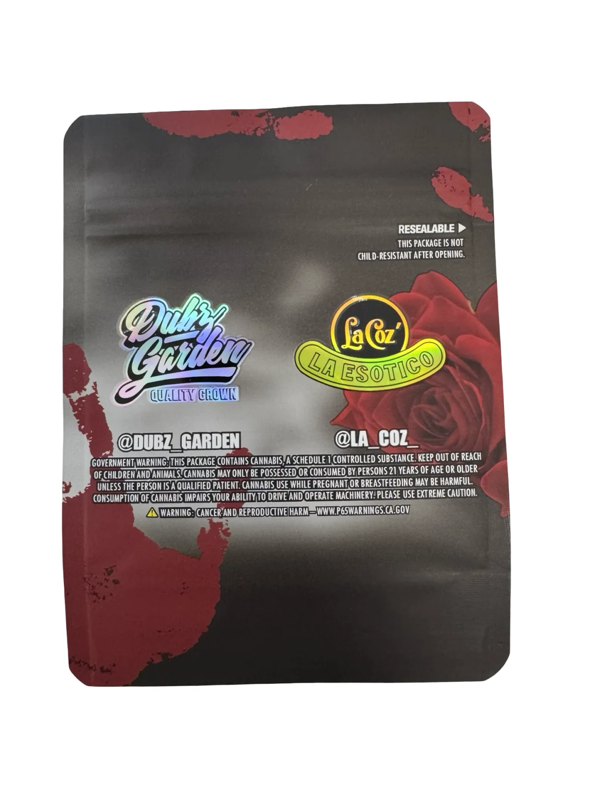 Omerta Mylar Bags 3.5g Dubz Garden Omerta Mylar Bags 3.5g Dubz Garden