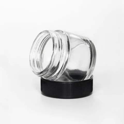 Child-Resistant Clear Glass Cosmetic Jar