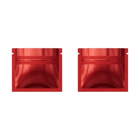 Glossy Red Mini Smell-Proof Mylar Flat Zipper Bag