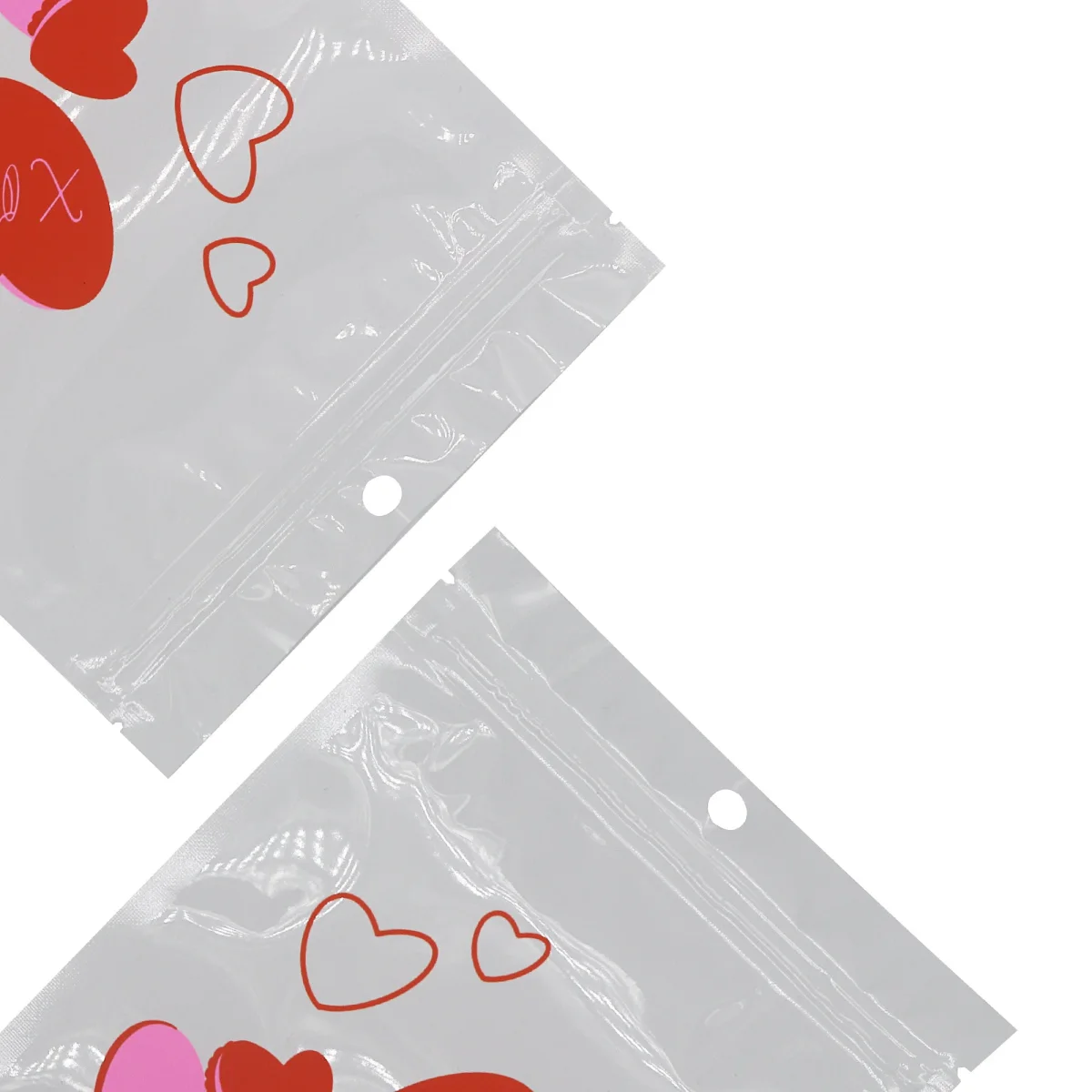 White Valentine's Day Metallic Mylar Packaging Bag White Valentine's Day Metallic Mylar Packaging Bag
