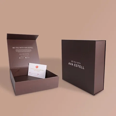 Custom Book-Shaped Cardboard Box with Gold Foil Embossing