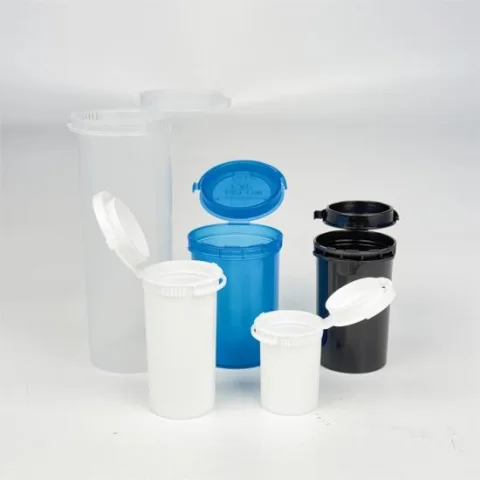 Tamper-Evident Child-Resistant Pop-Top Plastic Vial
