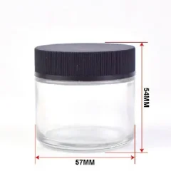 2 oz Clear Round Child-Resistant Glass Storage Jar