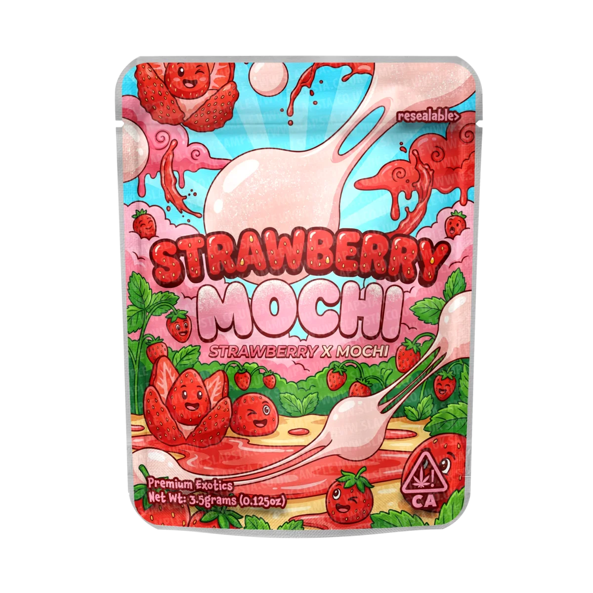 Strawberry Mochi Mylar Sticker Packs Strawberry Mochi Mylar Sticker Packs