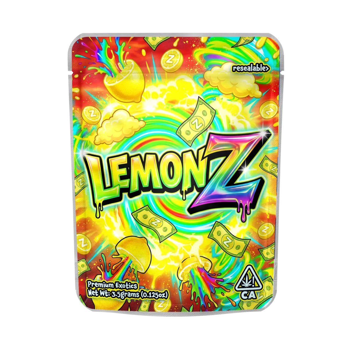 Lemon Z Mylar Pouches Pre-Labeled Lemon Z Mylar Pouches Pre-Labeled