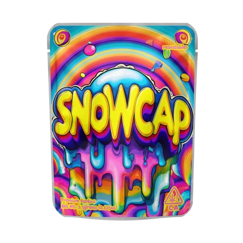 Snow Cap Mylar Pouches Pre-Labeled