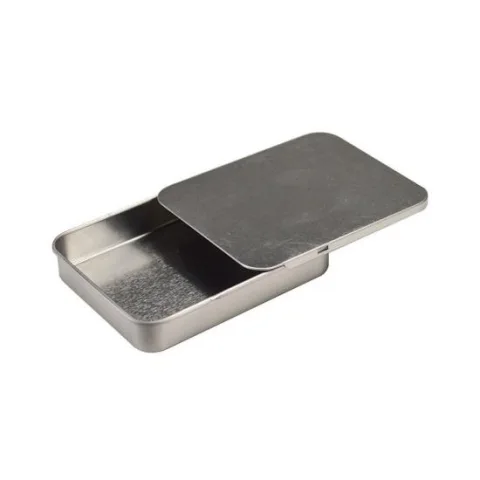 Rectangular Metal Storage Tin with Sliding Lid