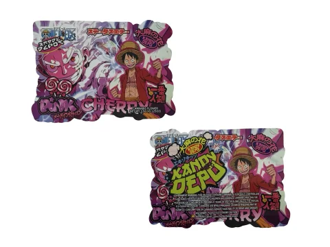 Pink Cherry One Piece Mylar Bags 3.5g Kandy Depo