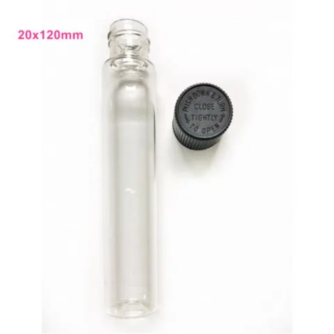 20×120 mm Child-Resistant Glass Pre-Roll Tube