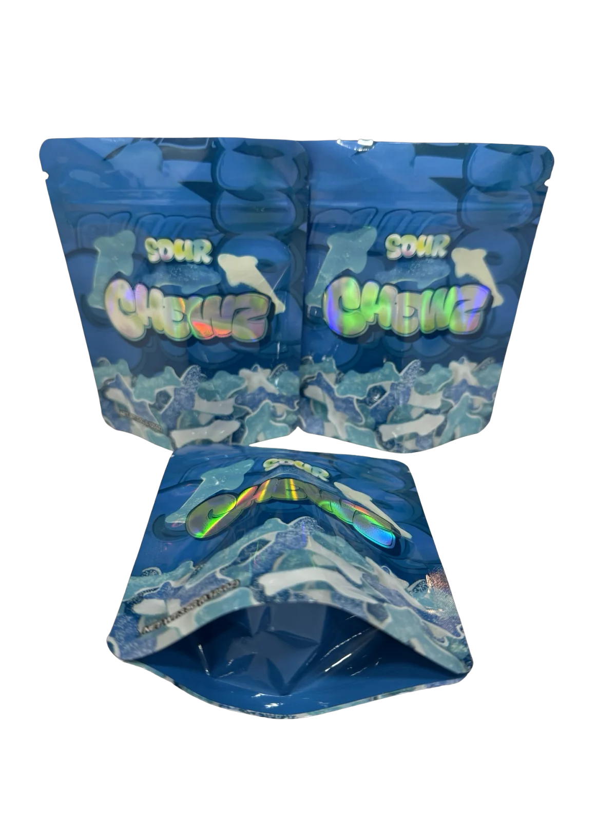 Sour Blue Sharks Mylar Bags 3.5g Chewz Sour Blue Sharks Mylar Bags 3.5g Chewz