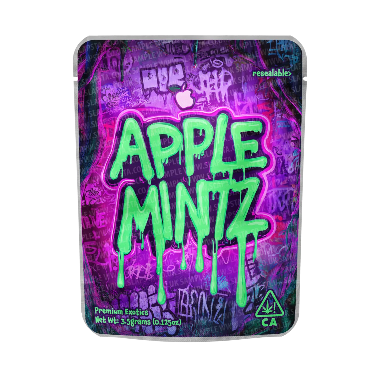 Apple Mintz Mylar Pouches Pre-Labeled Apple Mintz Mylar Pouches Pre-Labeled