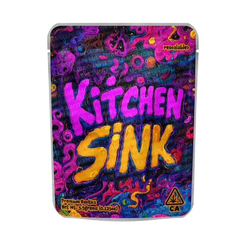 Kitchen Sink Mylar Pouches Pre-Labeled