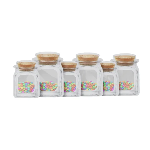 Clear Bottle-Shaped Packaging Pouch with Cork Print