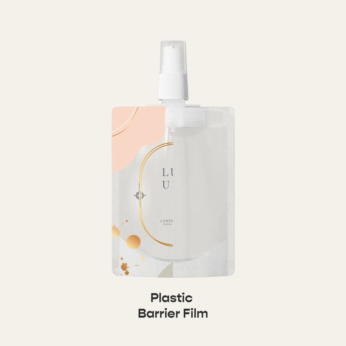 Custom Frosted Translucent Pouch with Serum Pump Custom Frosted Translucent Pouch with Serum Pump