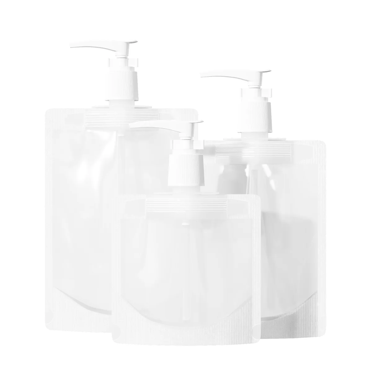 Frosted Translucent Stand-Up Pouch with Pump Dispenser Frosted Translucent Stand-Up Pouch with Pump Dispenser