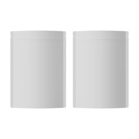 Matte Winter White Mylar Stand-Up Bag with Rounded Corners
