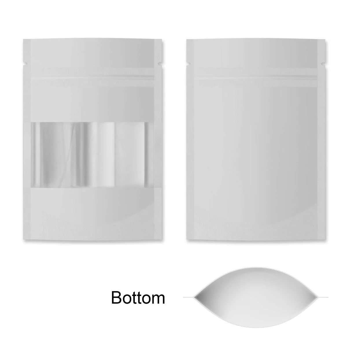 Custom Glossy Metallic Foil Bag with Clear Window Custom Glossy Metallic Foil Bag with Clear Window