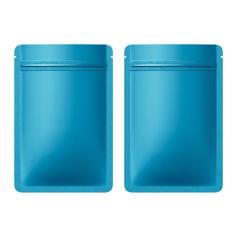 Reusable Flat Zipper Seal Bags – Matte Shock Blue Mylar Foil
