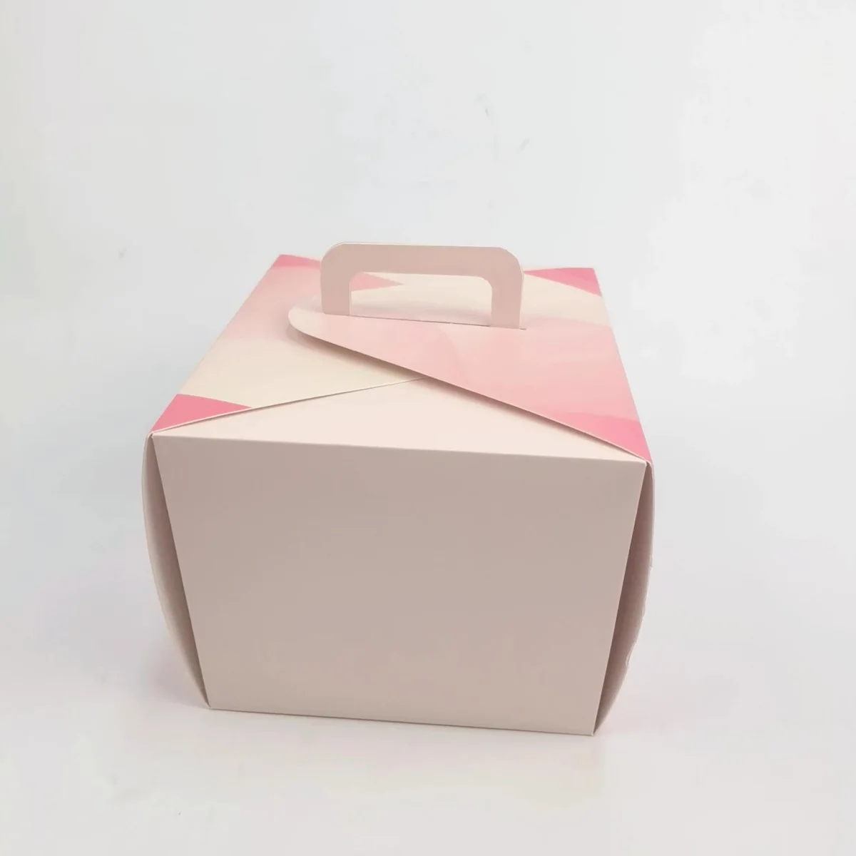 Custom Printed Pink Paper Cake Box with Handle Custom Printed Pink Paper Cake Box with Handle