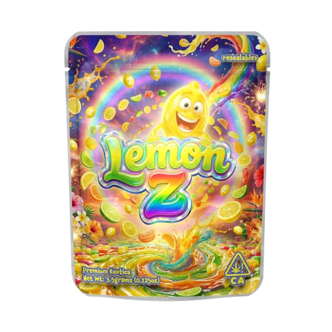 Lemon Z Mylar Pouches Pre-Labeled