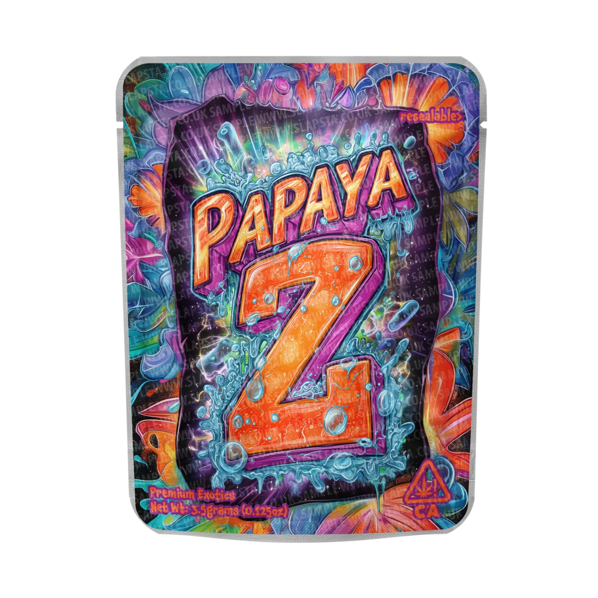 Papaya Z Mylar Pouches Pre-Labeled Papaya Z Mylar Pouches Pre-Labeled