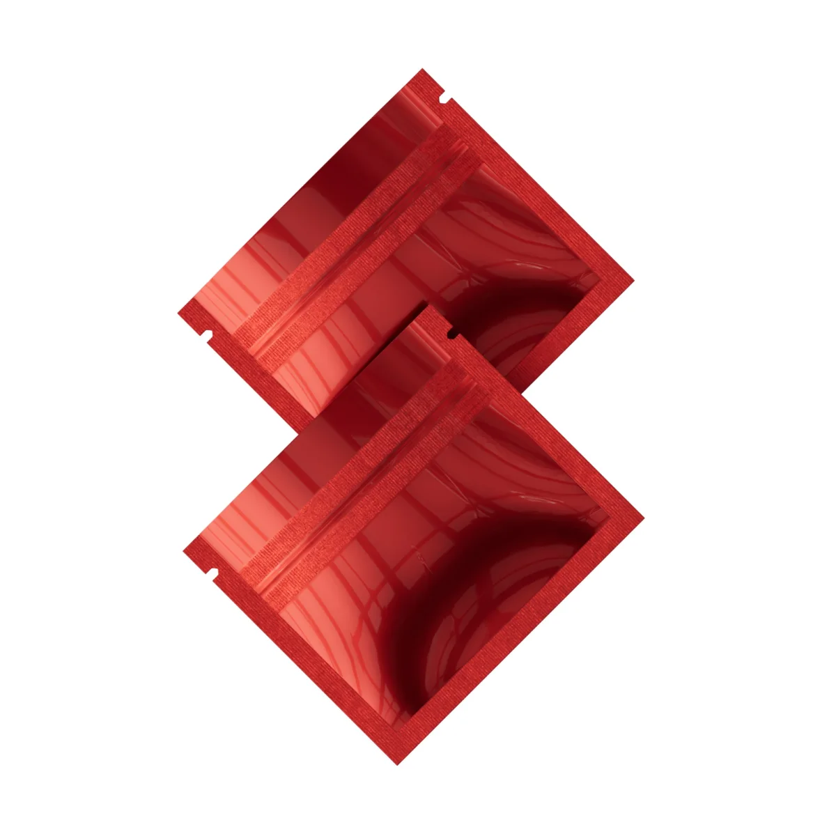 Glossy Red Mini Smell-Proof Mylar Flat Zipper Bag Glossy Red Mini Smell-Proof Mylar Flat Zipper Bag