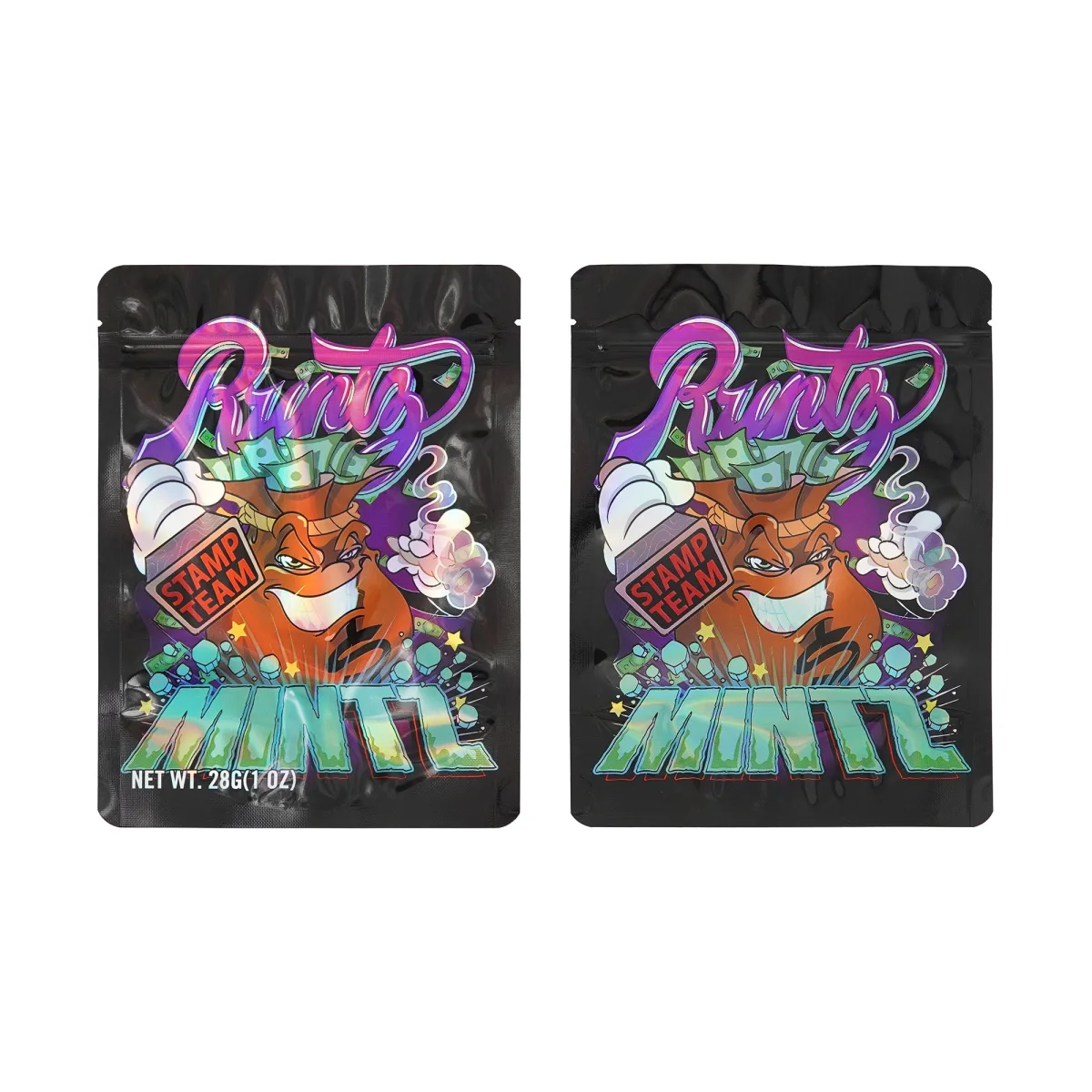 Assorted Holographic Smell-Proof Mylar Stand-Up Bag