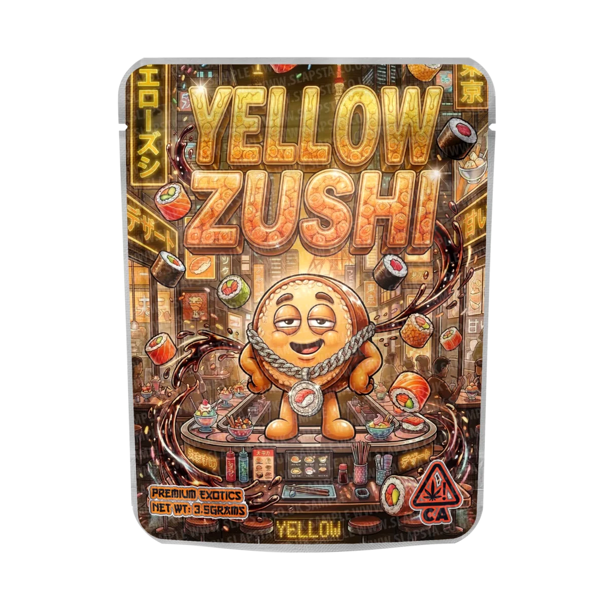 Yellow Zushi Mylar Sticker Packs Yellow Zushi Mylar Sticker Packs