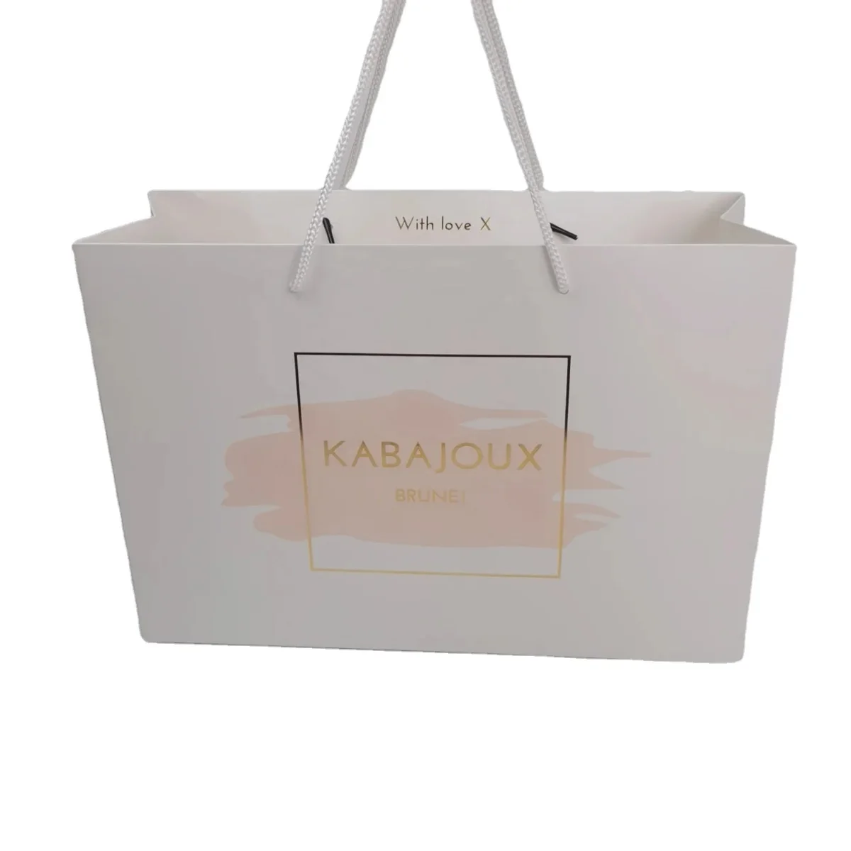 Custom Paper Shopping Bag with Handles and Printed Logo Custom Paper Shopping Bag with Handles and Printed Logo