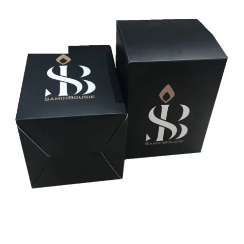 Custom Black Paper Candle Jar Packaging Box