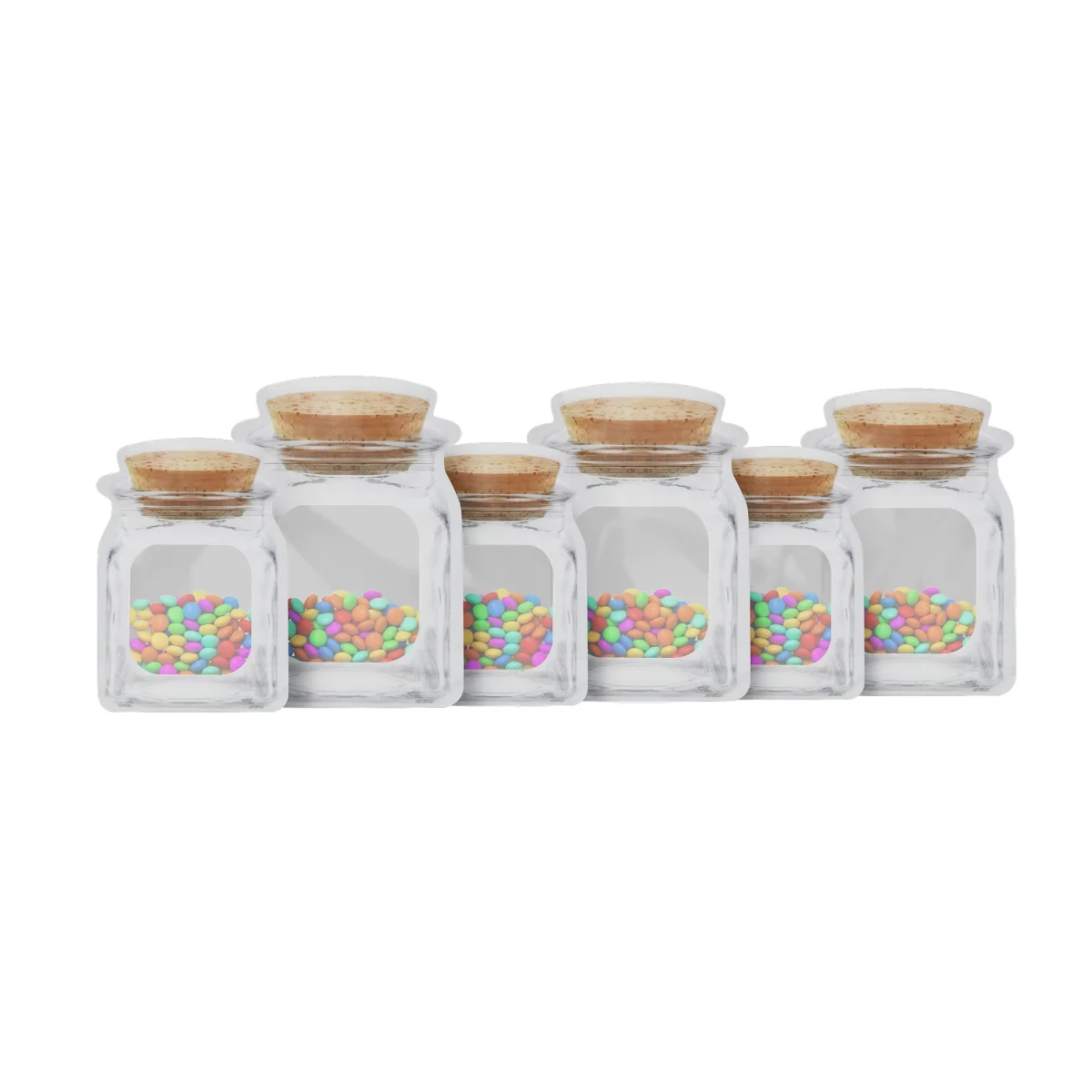 Clear Bottle-Shaped Packaging Pouch with Cork Print Clear Bottle-Shaped Packaging Pouch with Cork Print
