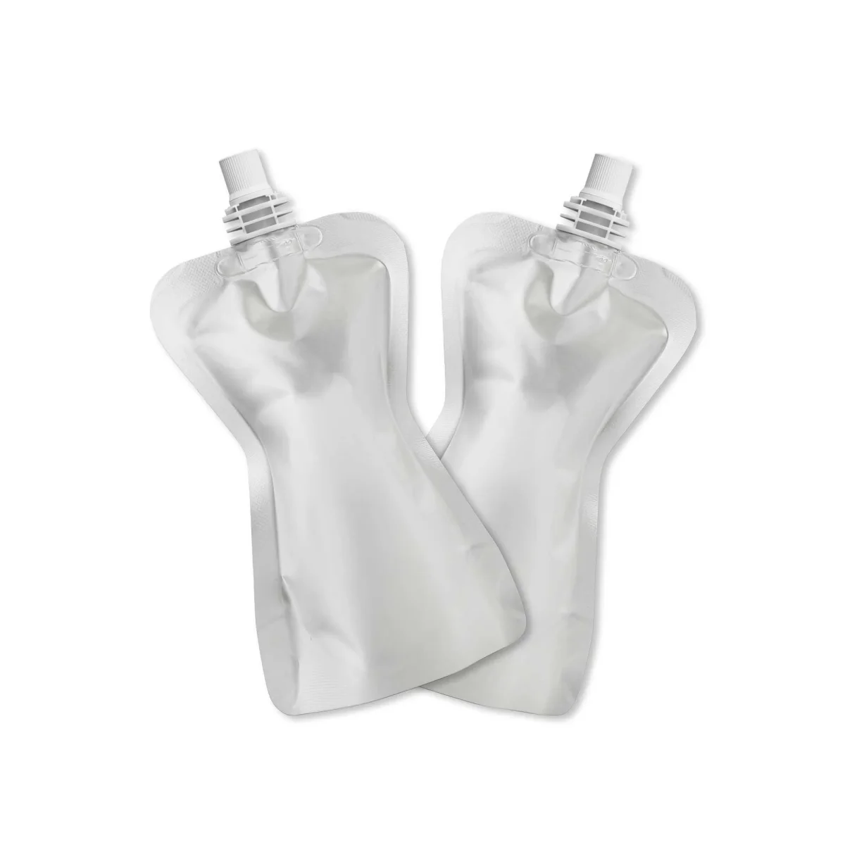 Custom Silver Aluminum Bottle Pouch with Top Screw Cap Custom Silver Aluminum Bottle Pouch with Top Screw Cap