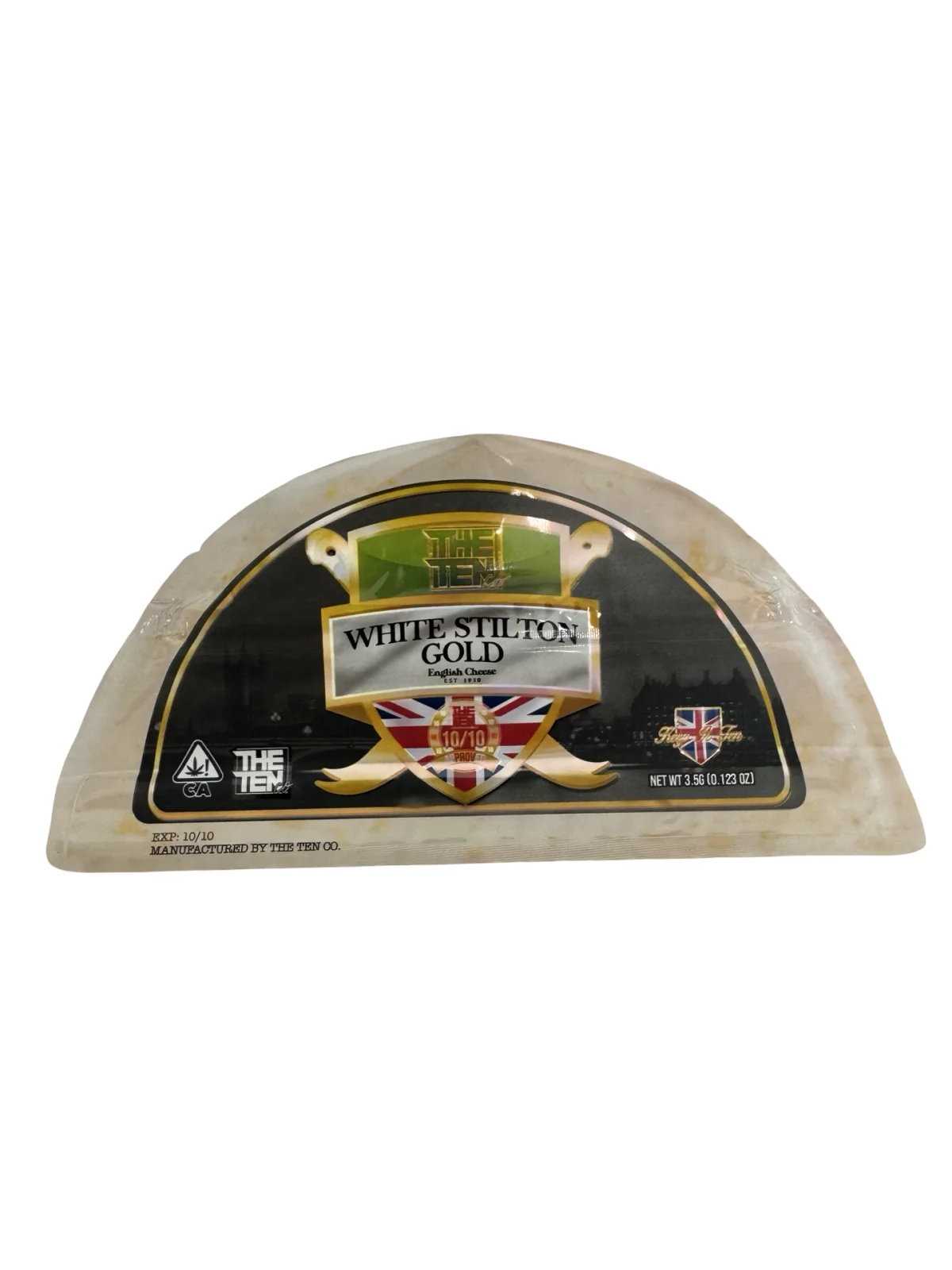 White Stilton Gold Mylar Bags 3.5g The Ten Co White Stilton Gold Mylar Bags 3.5g The Ten Co