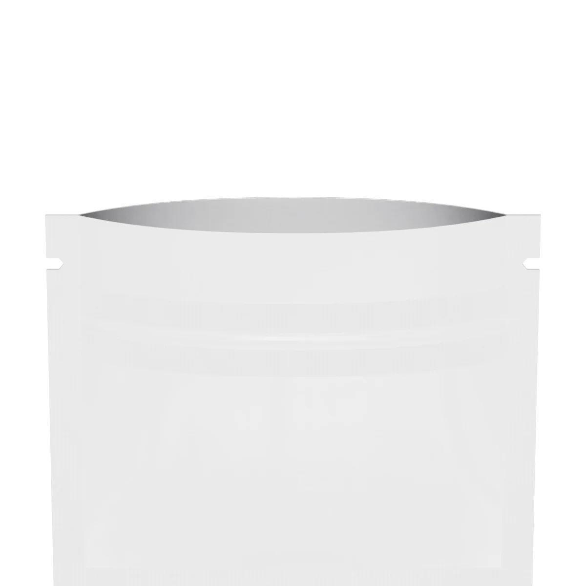 Glossy White Mini Smell-Proof Mylar Flat Zipper Bag