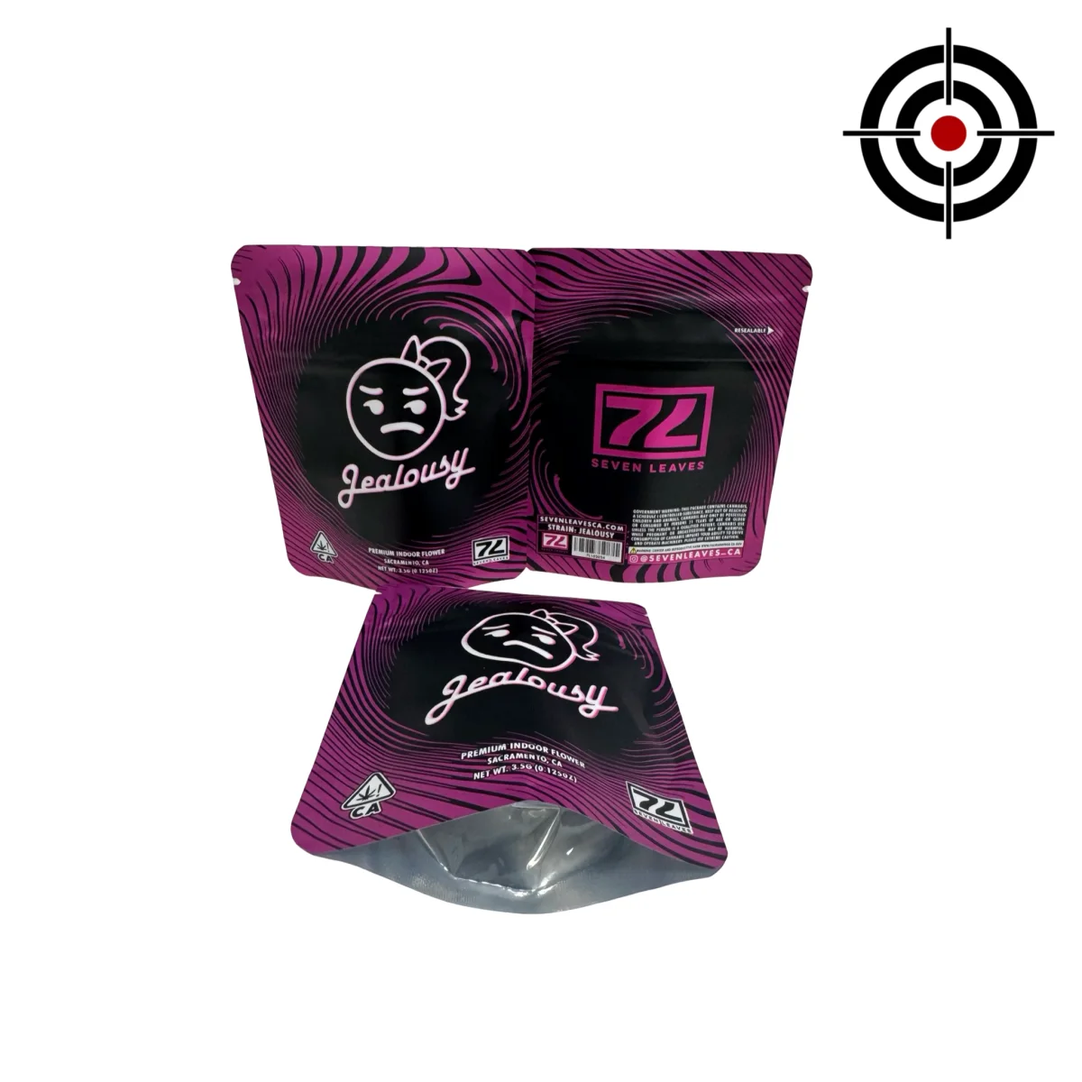 Jealousy 3.5g Mylar Bags Seven Leaves Jealousy 3.5g Mylar Bags Seven Leaves