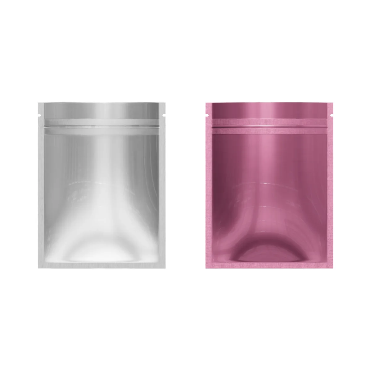 Single-Sided Glossy Muted Pink Mylar Flat Zipper Bag Single-Sided Glossy Muted Pink Mylar Flat Zipper Bag