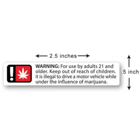Oregon Cannabis Warning Labels, 1000 Count