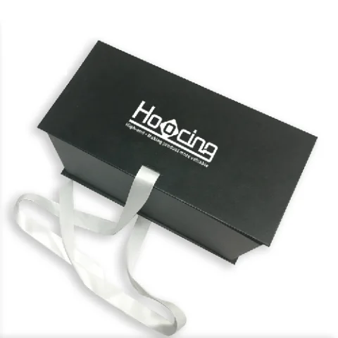 Foldable Gift Box with Ribbon and Silver Foil Logo