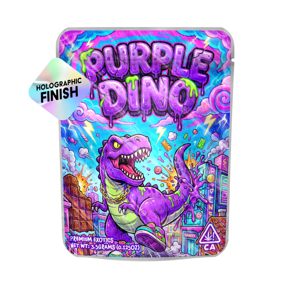 Purple Dino Mylar Sticker Packs Purple Dino Mylar Sticker Packs