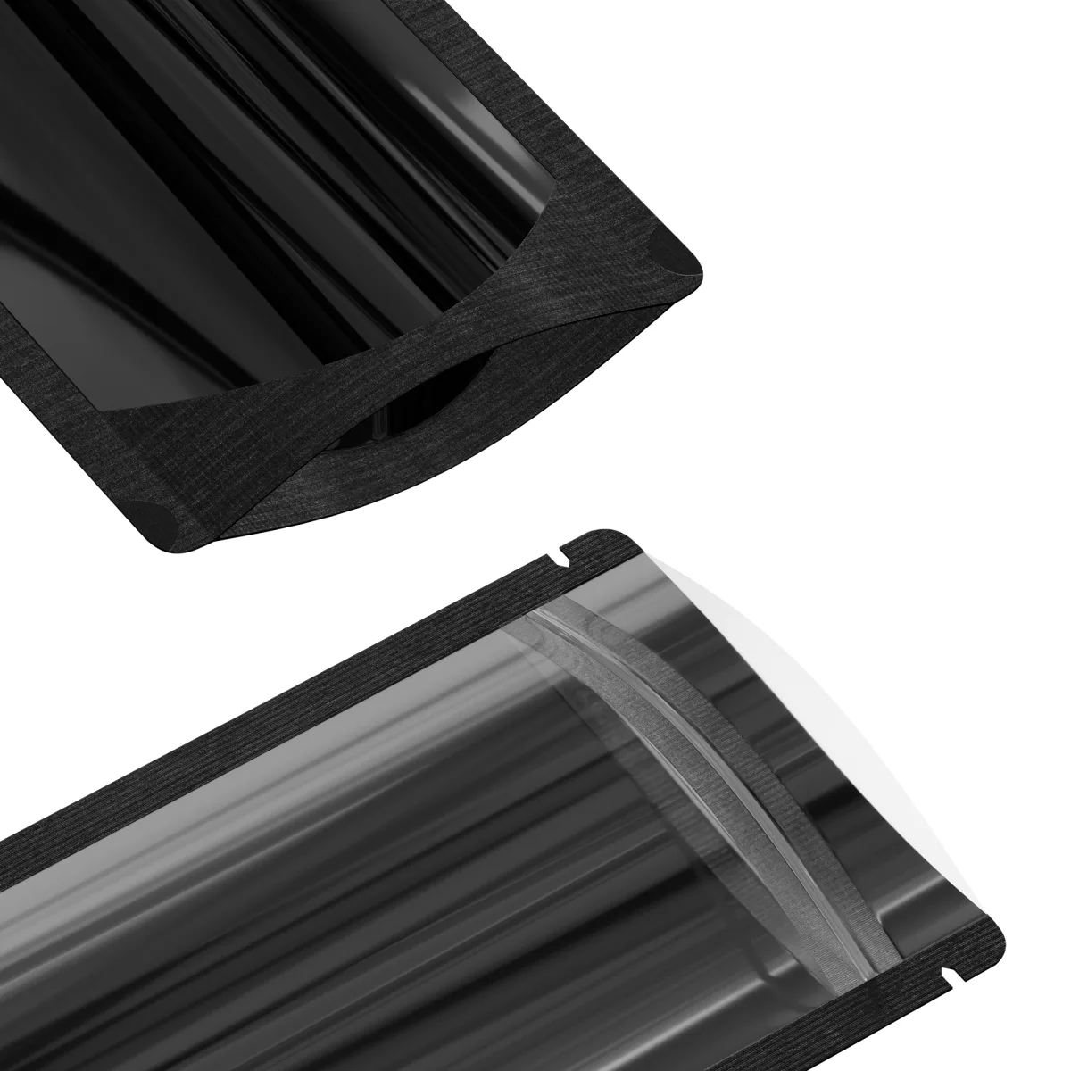Glossy Black Metallic Mylar Stand-Up Bag