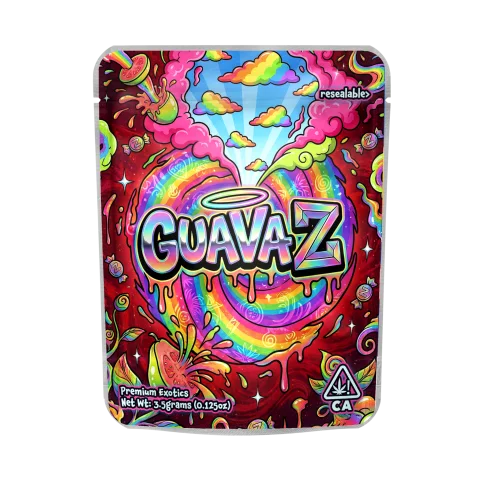 GuavaZ Mylar Pouches Pre-Labeled