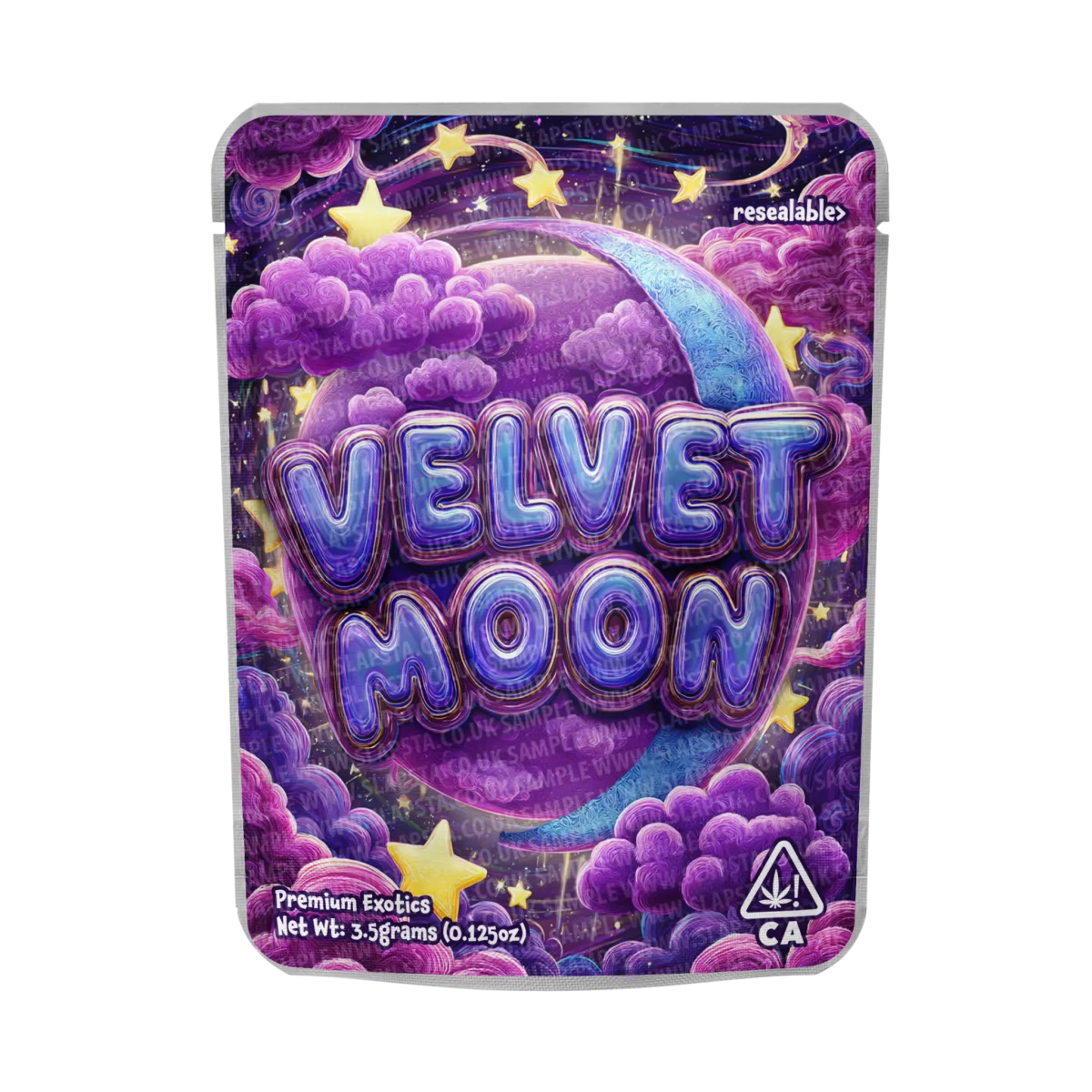 Velvet Moon Mylar Pouches Pre-Labeled Velvet Moon Mylar Pouches Pre-Labeled