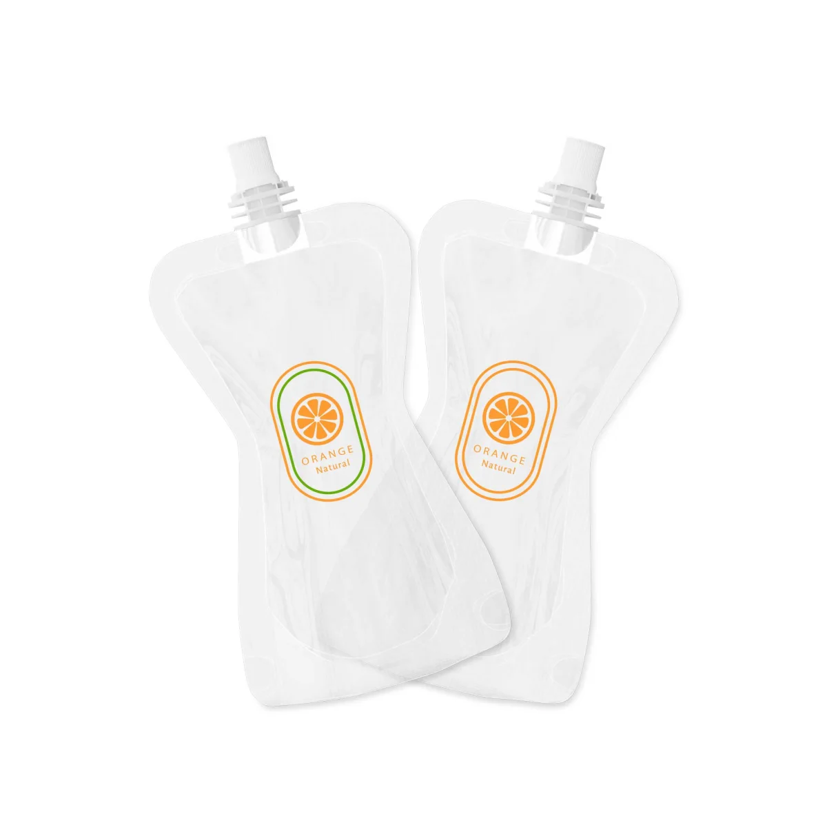 Custom Clear Hourglass-Shaped Pouch with Screw Cap Custom Clear Hourglass-Shaped Pouch with Screw Cap